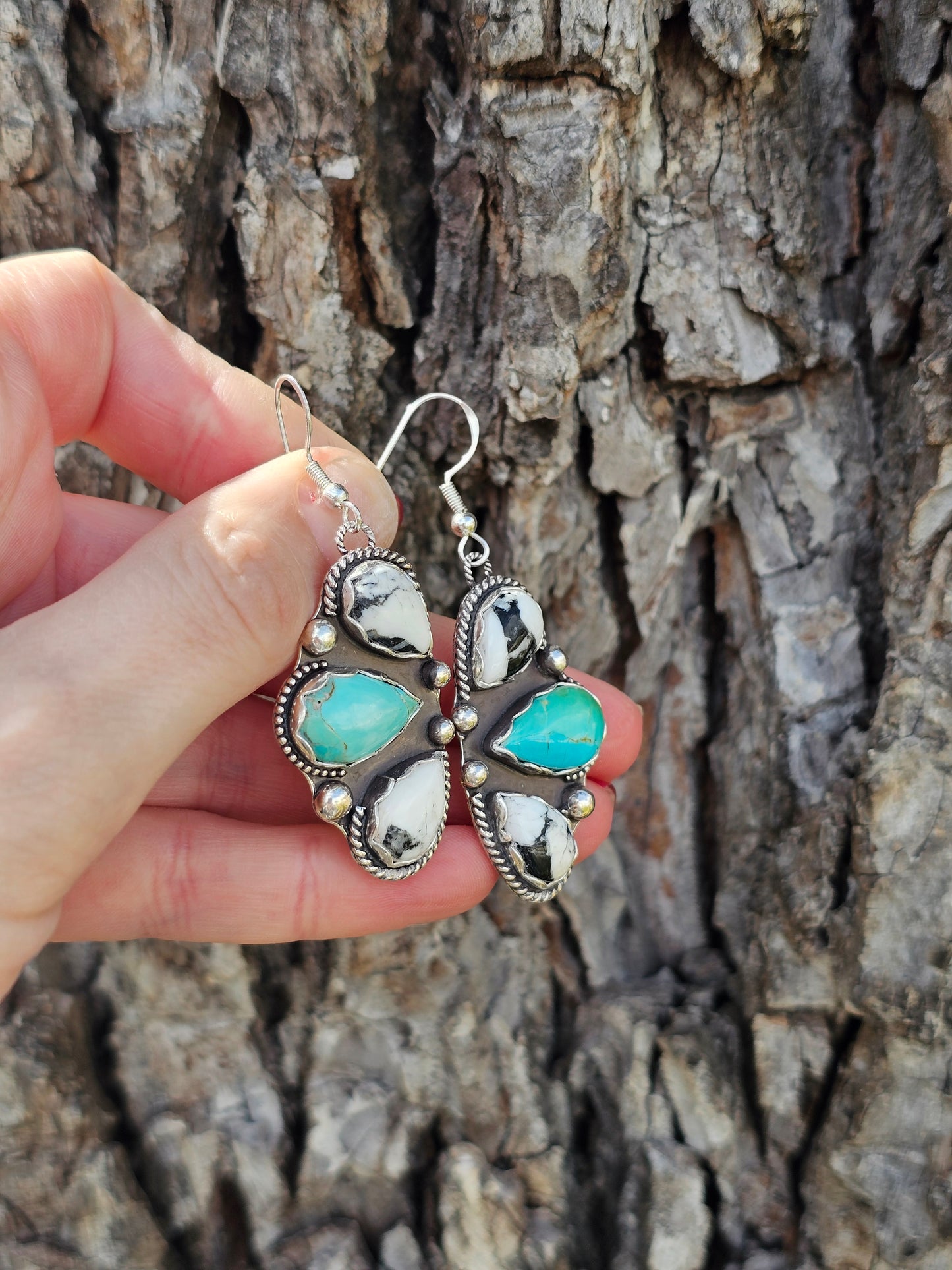 White Buffalo & Kingman Earrings