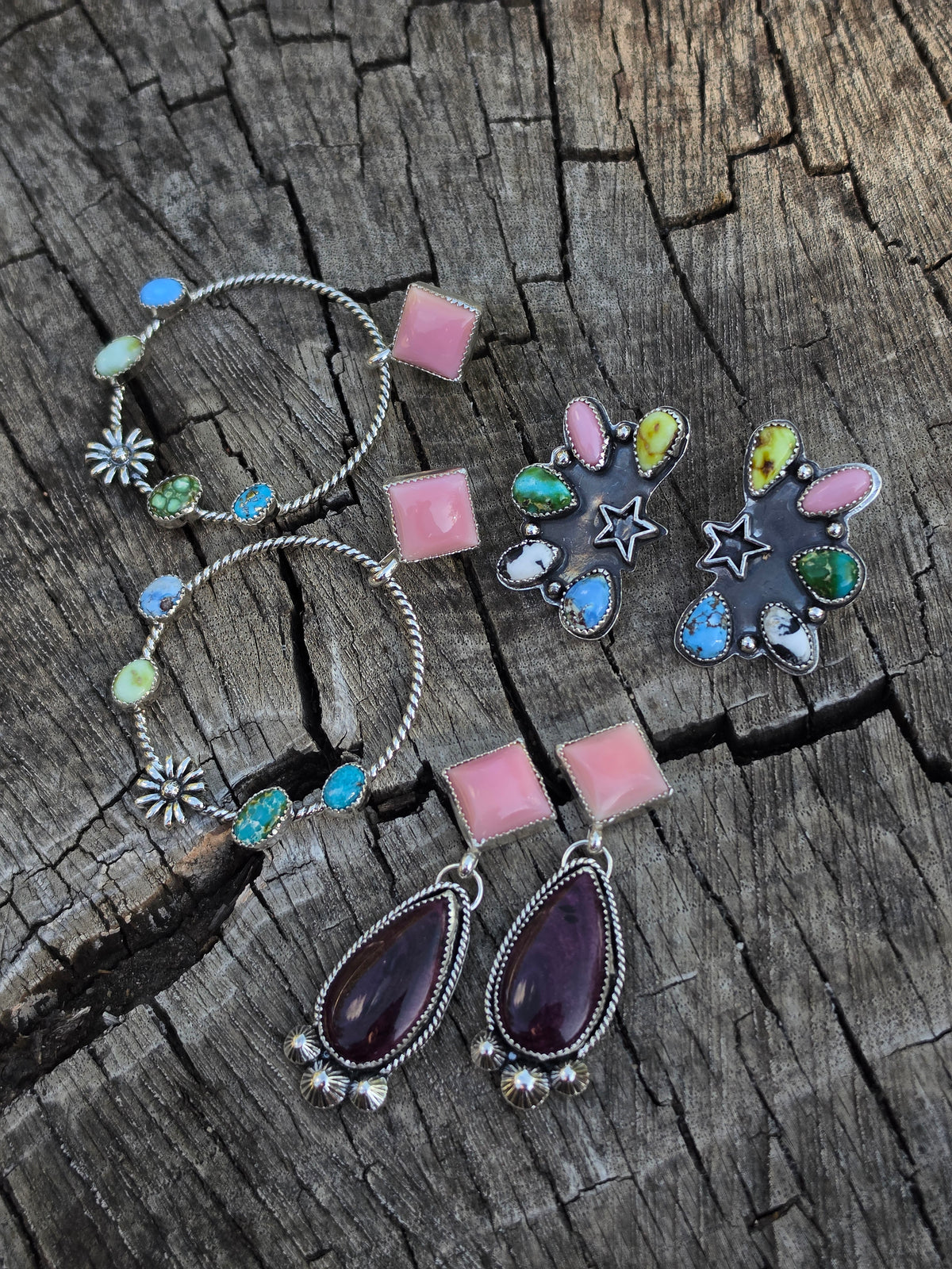 Half Cluster Star Earrings
