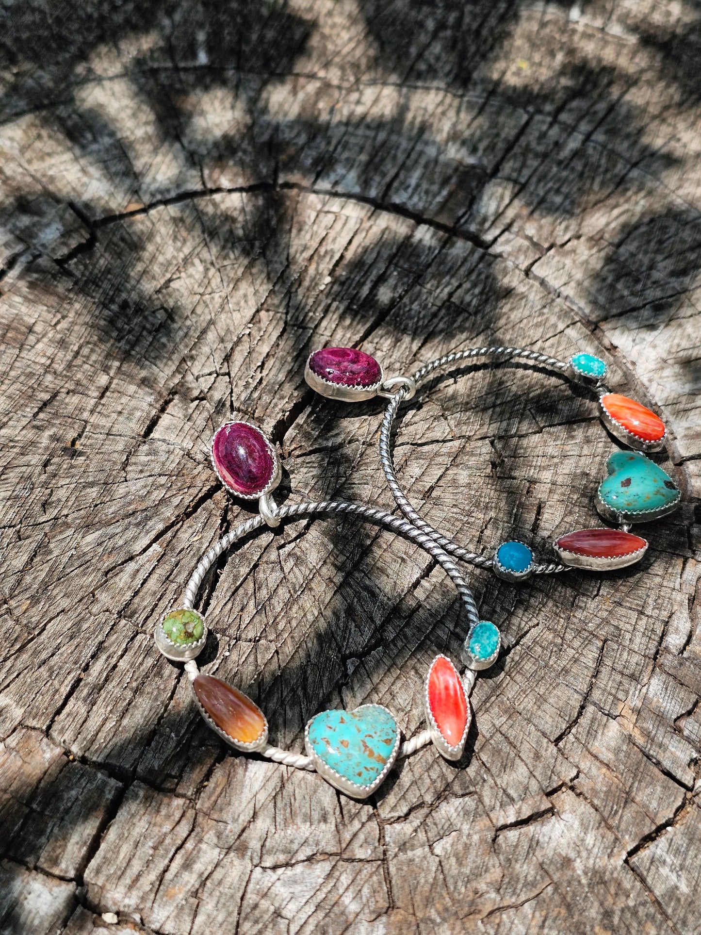 Multi Stone Large Hoops