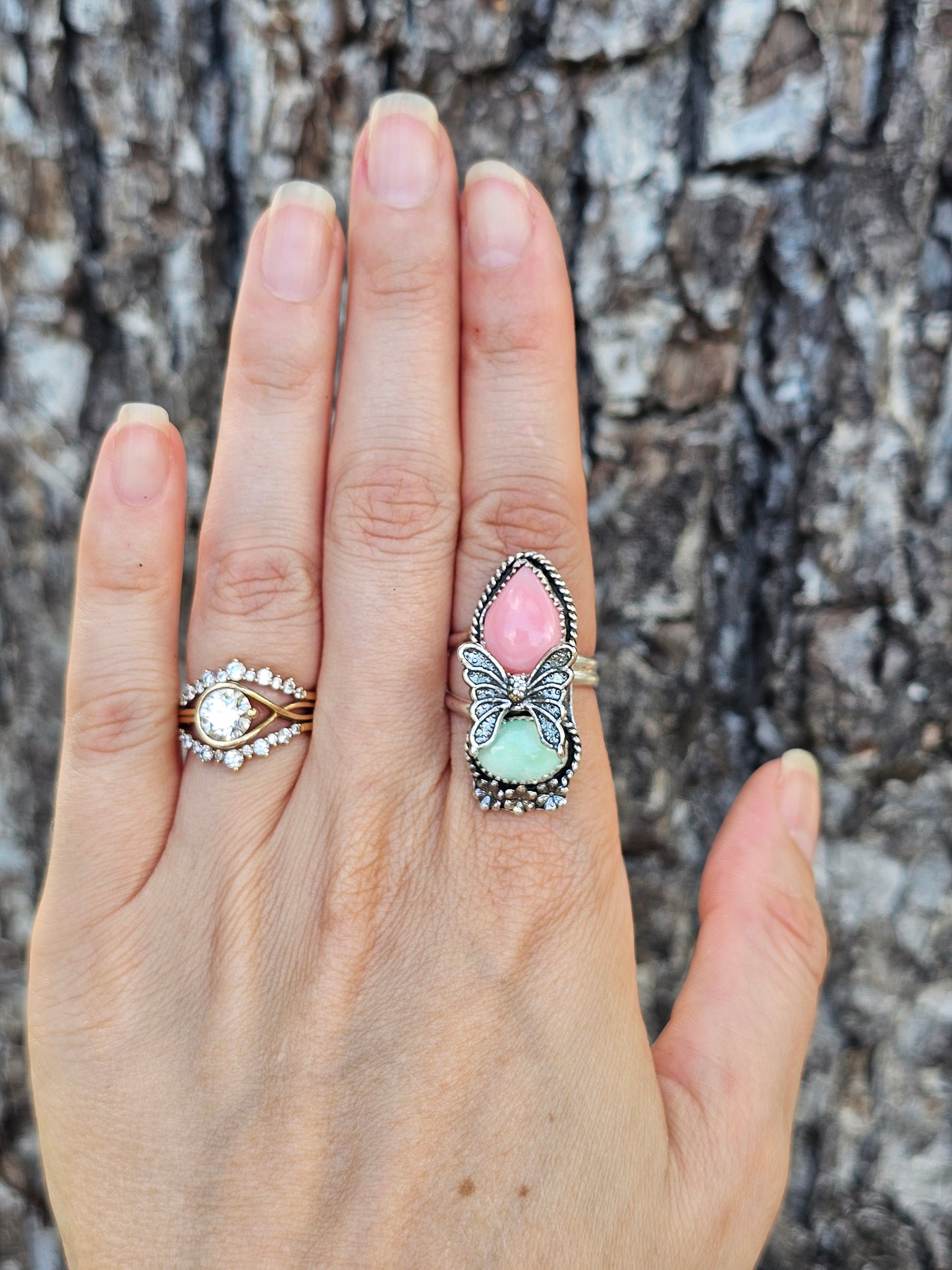 Pink Conch & Paloma Butterfly Ring