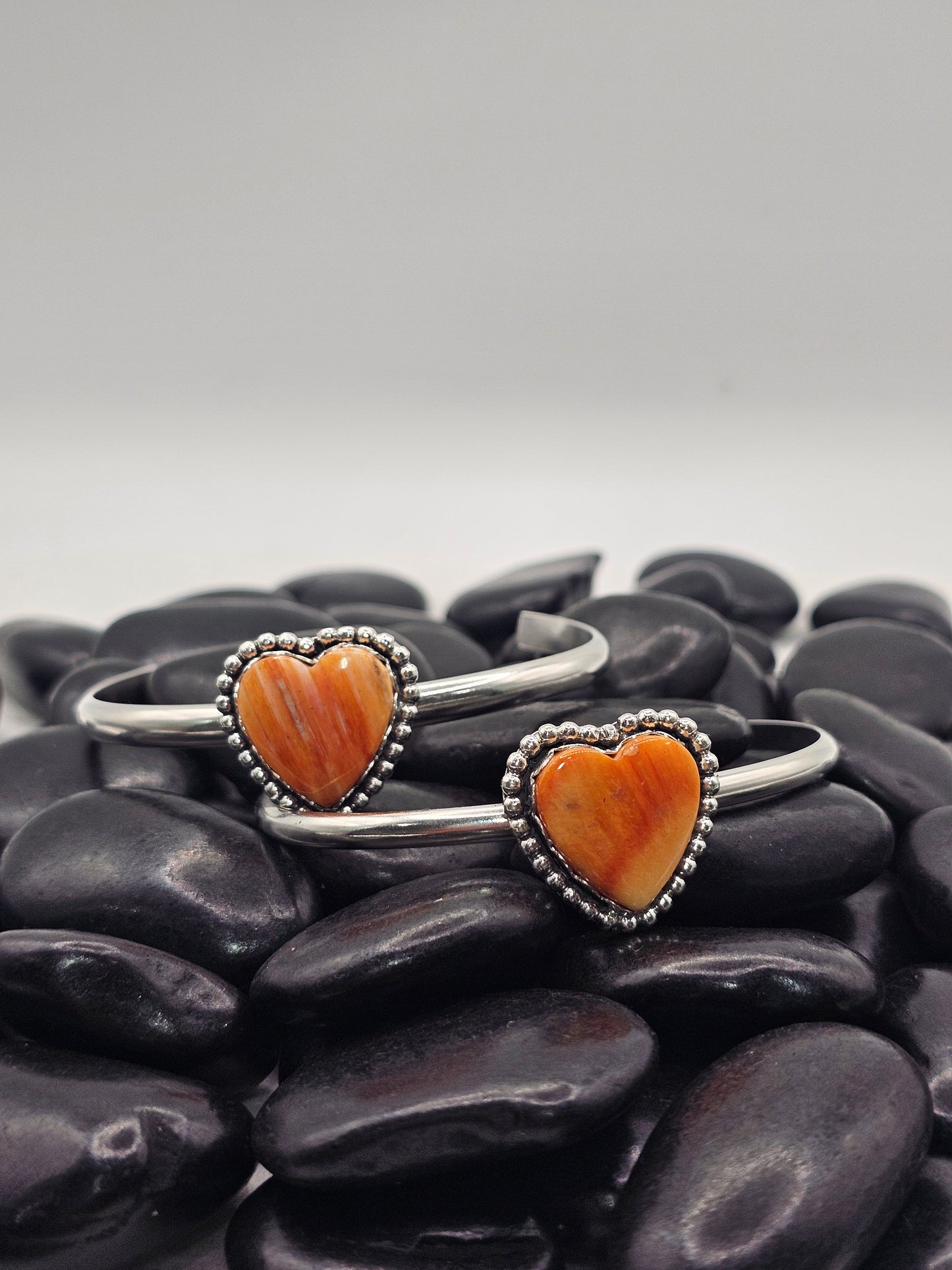 Orange Spiny Heart Cuff