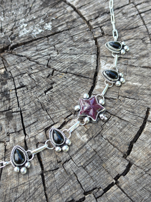 Purple Spiny & Black Onyx Choker