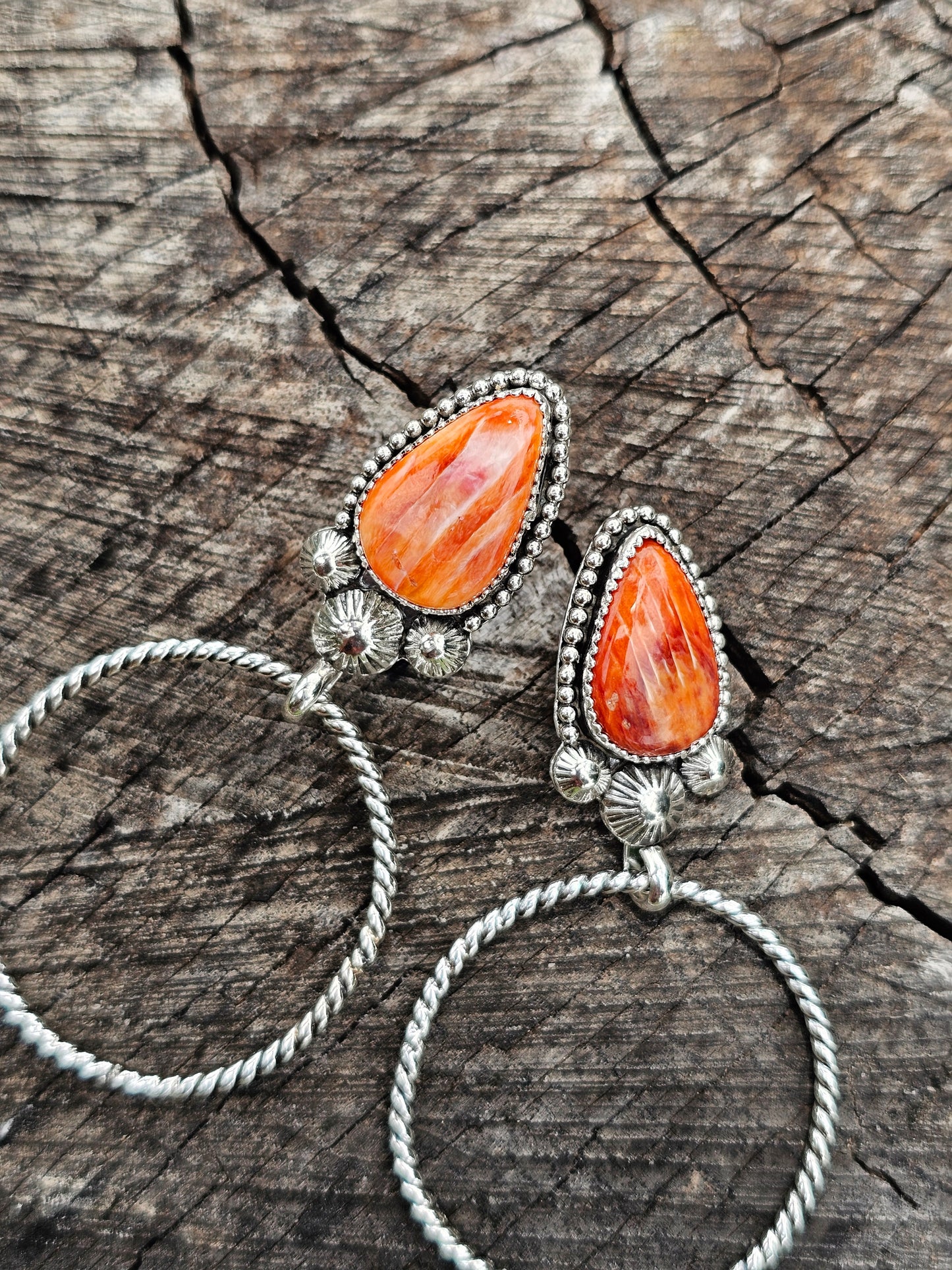 Orange Spiny Medium Hoops