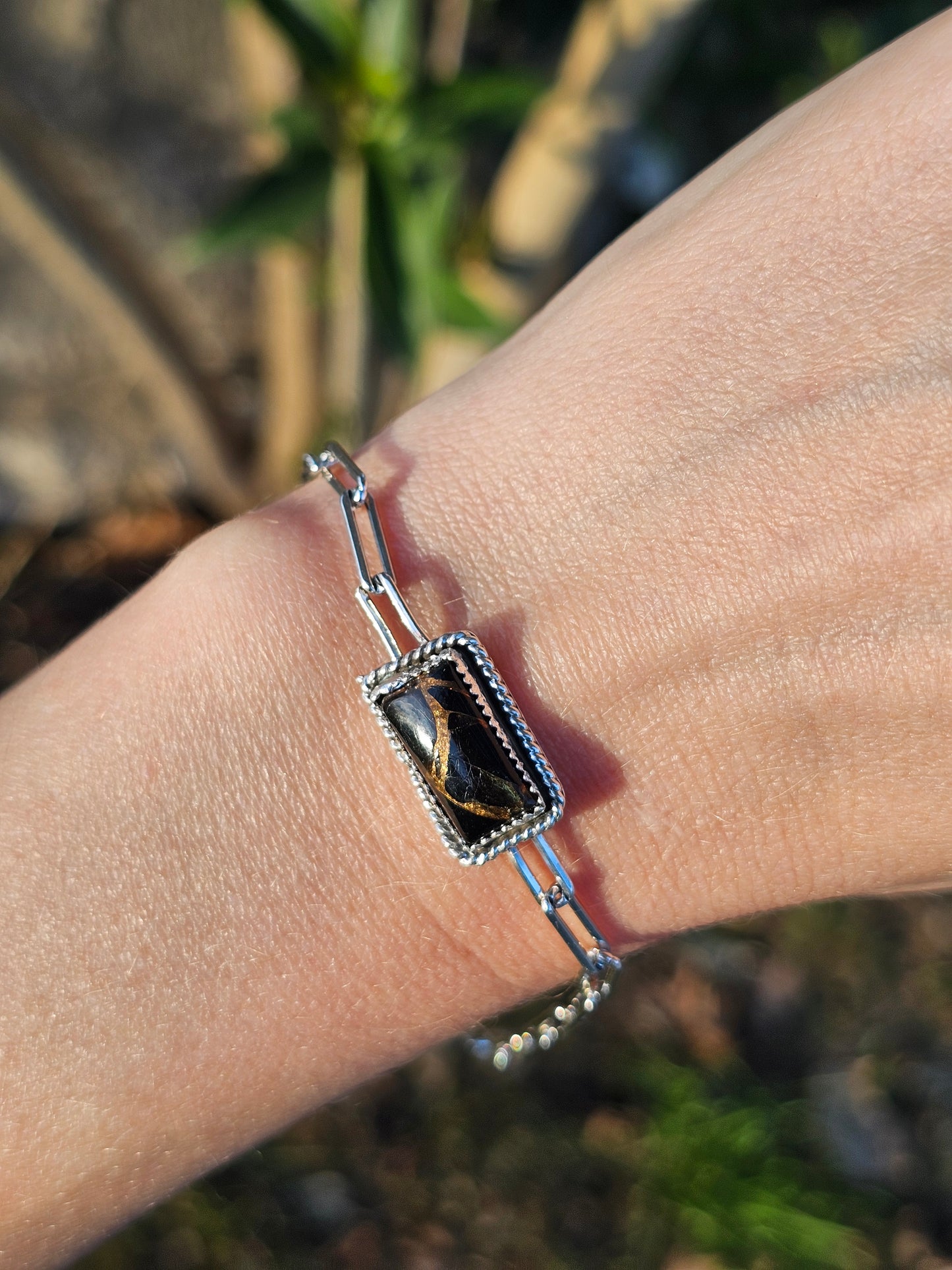 Black Onyx with Copper Bracelet