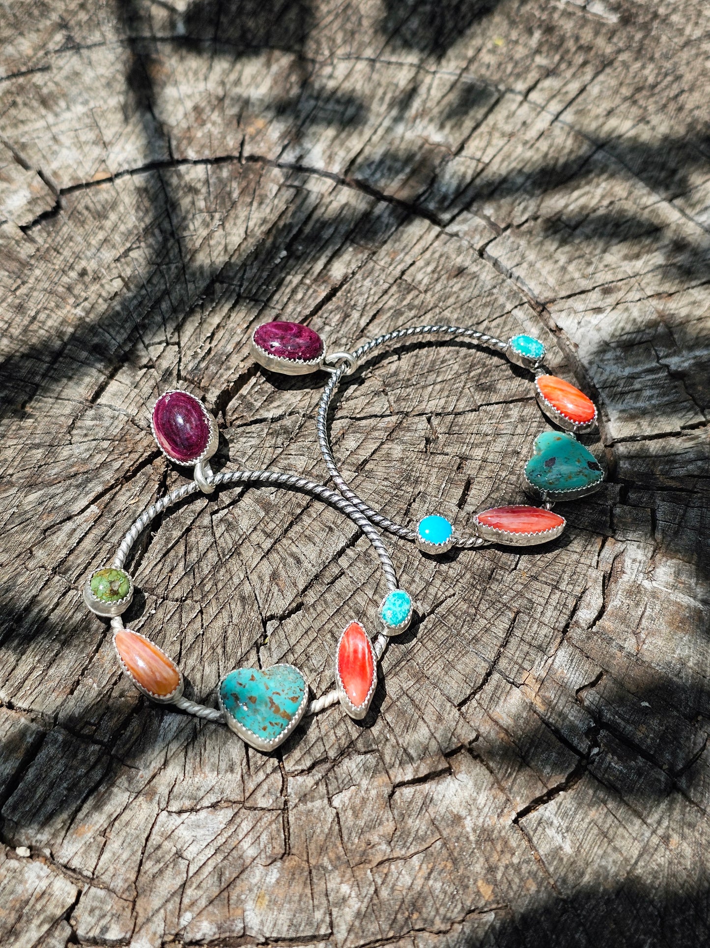 Multi Stone Large Hoops