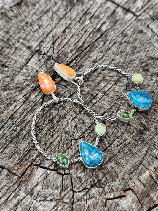 Multi Stone Small Hoops