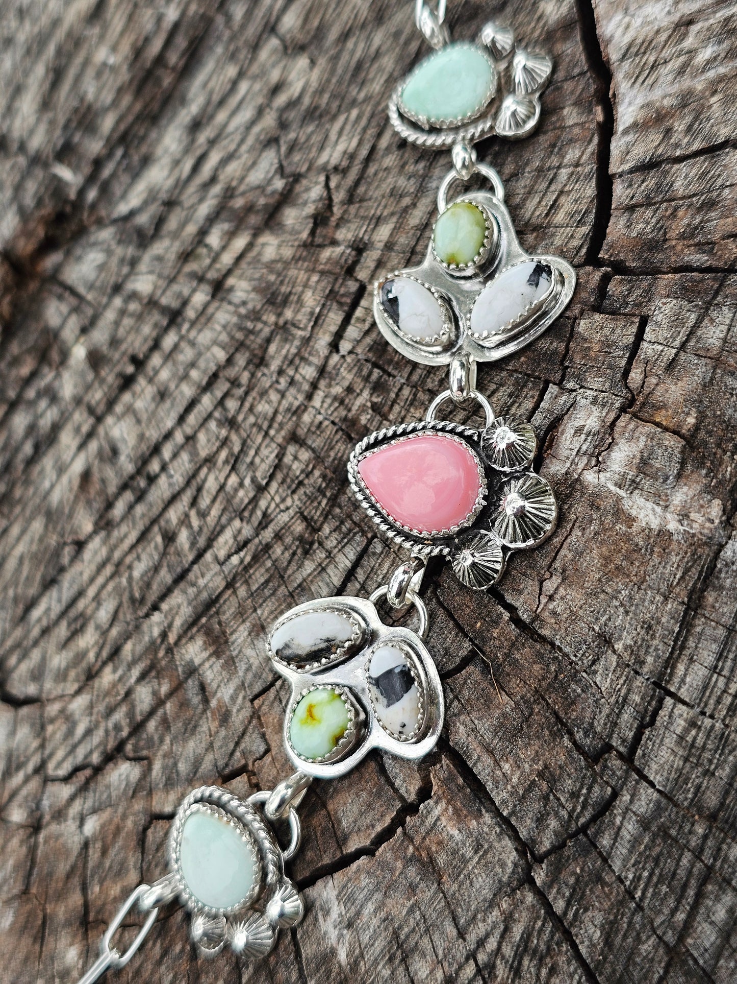 Pink Conch Multi Stone Choker