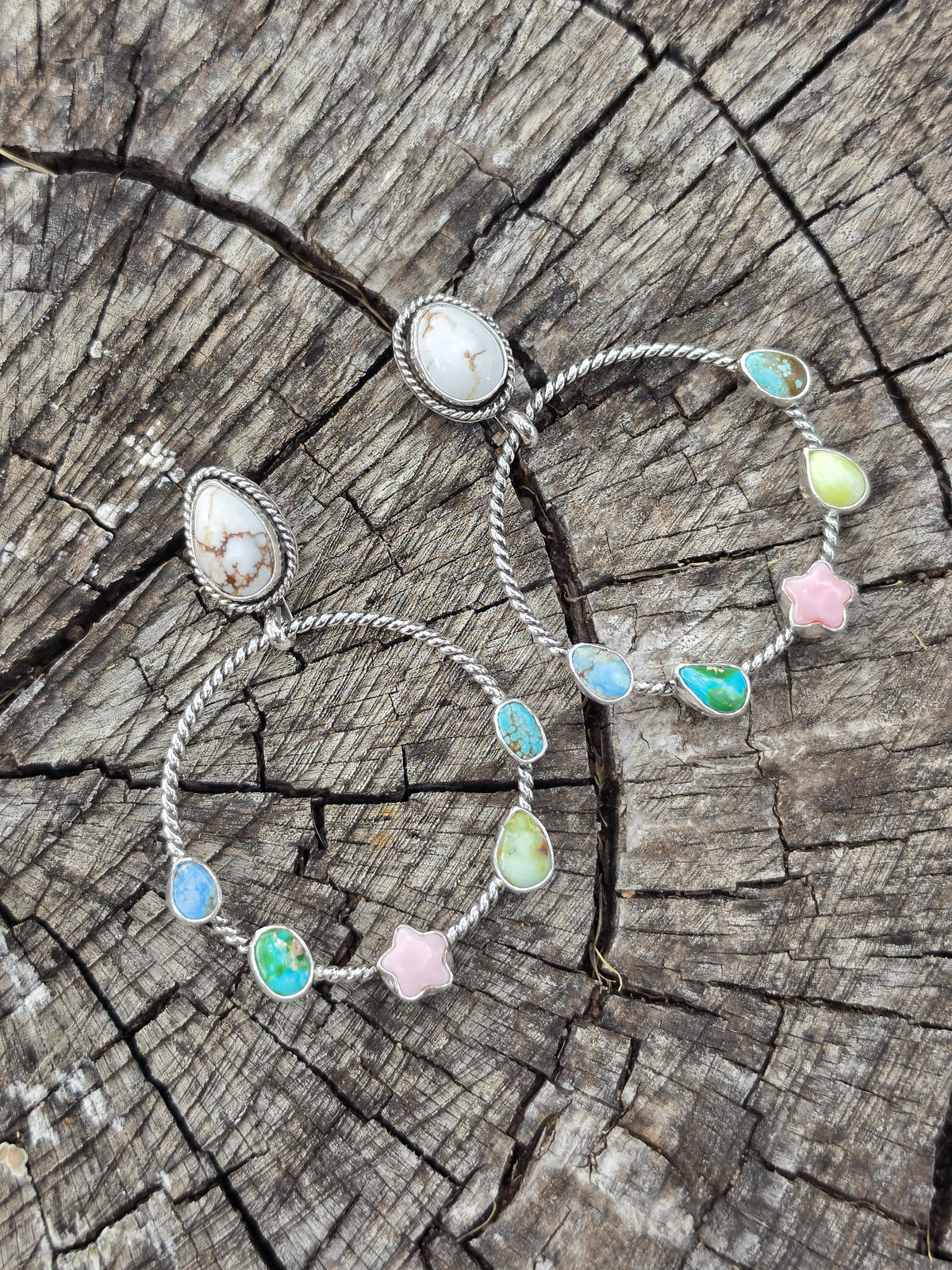 Multi Stone Medium Hoops