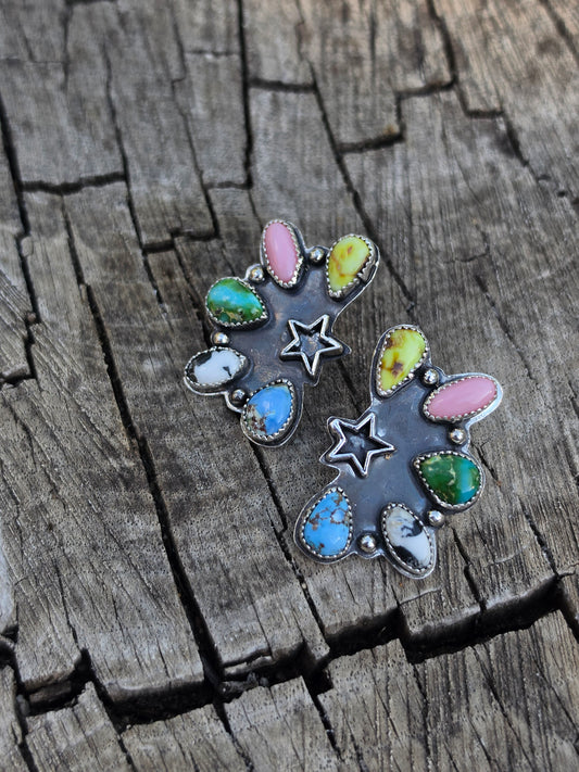 Half Cluster Star Earrings