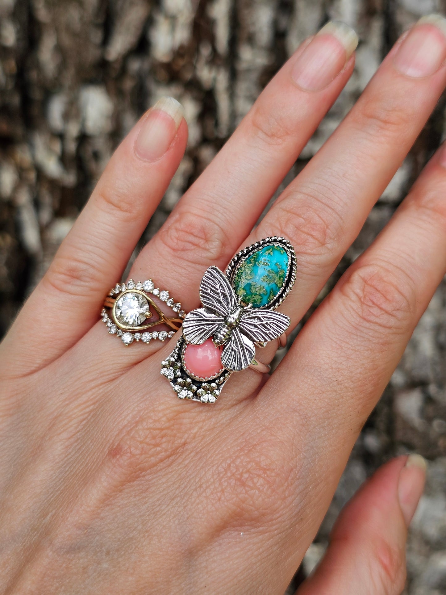 Pink Conch & Sonoran Butterfly Ring