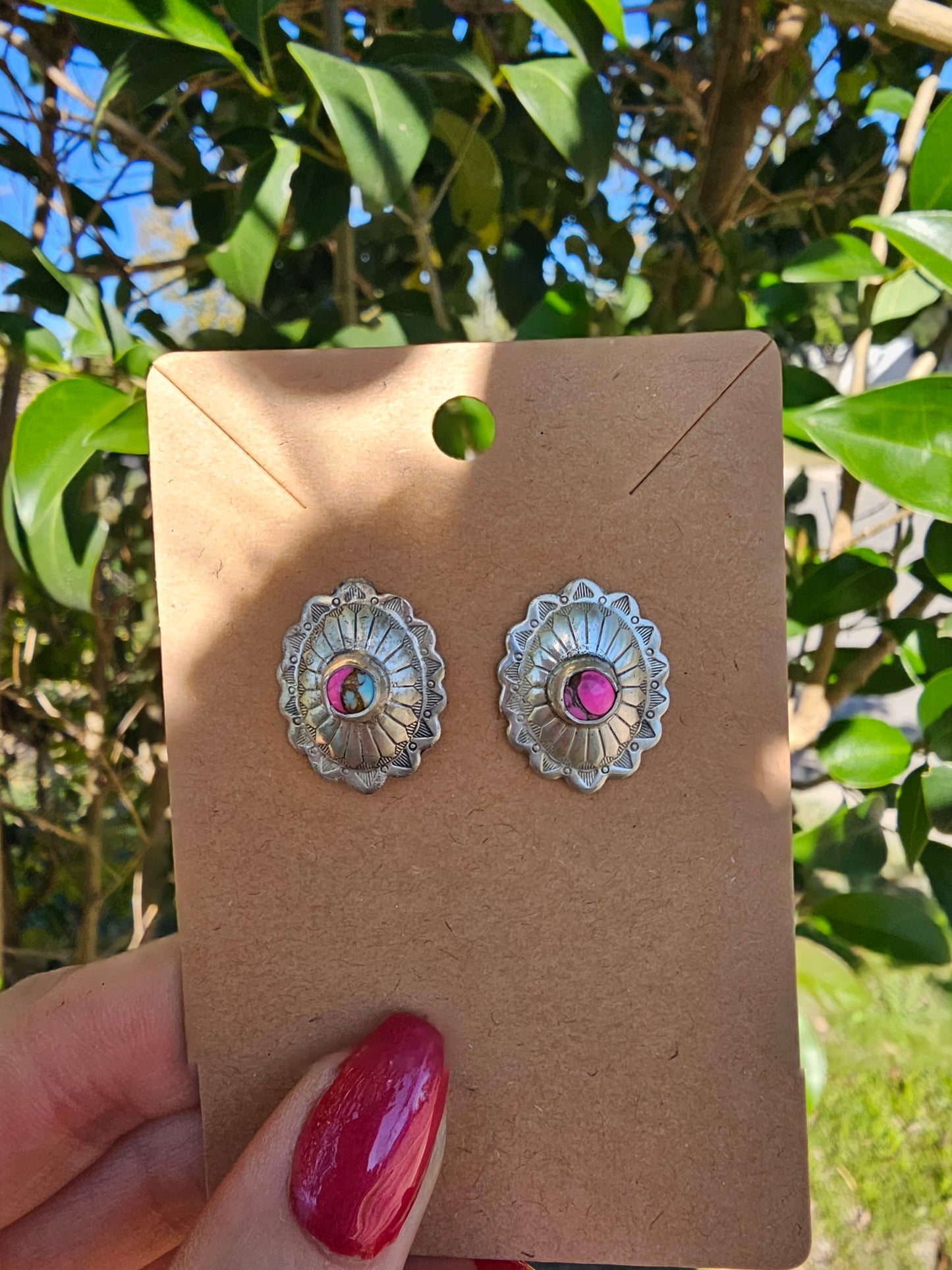 Cotton Candy Concho Earrings