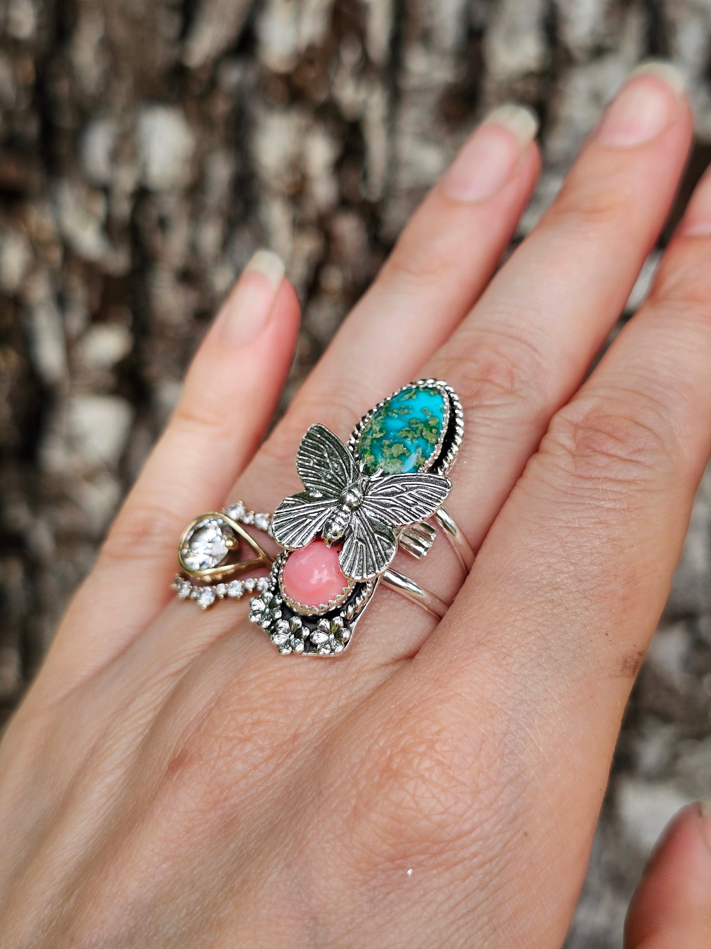 Pink Conch & Sonoran Butterfly Ring