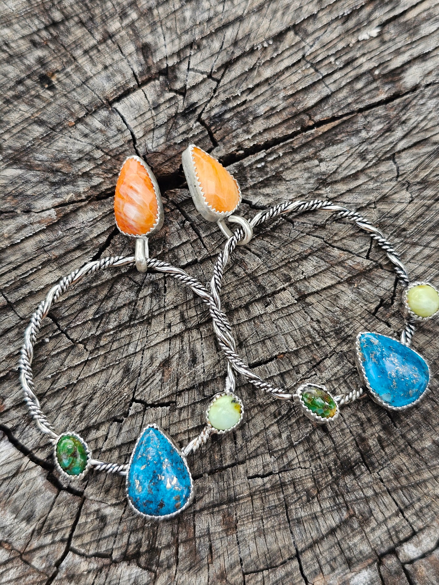 Multi Stone Small Hoops
