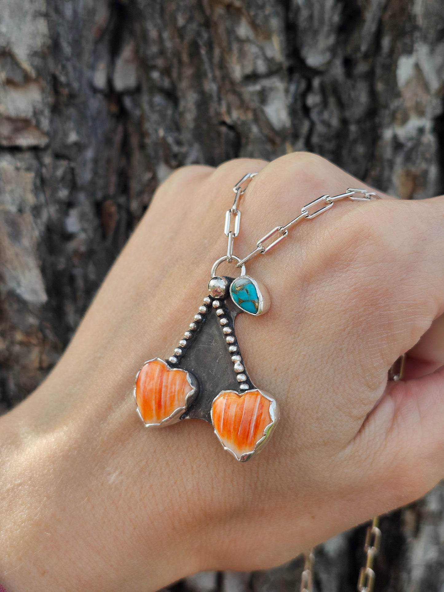 Orange Spiny Cherry Necklace