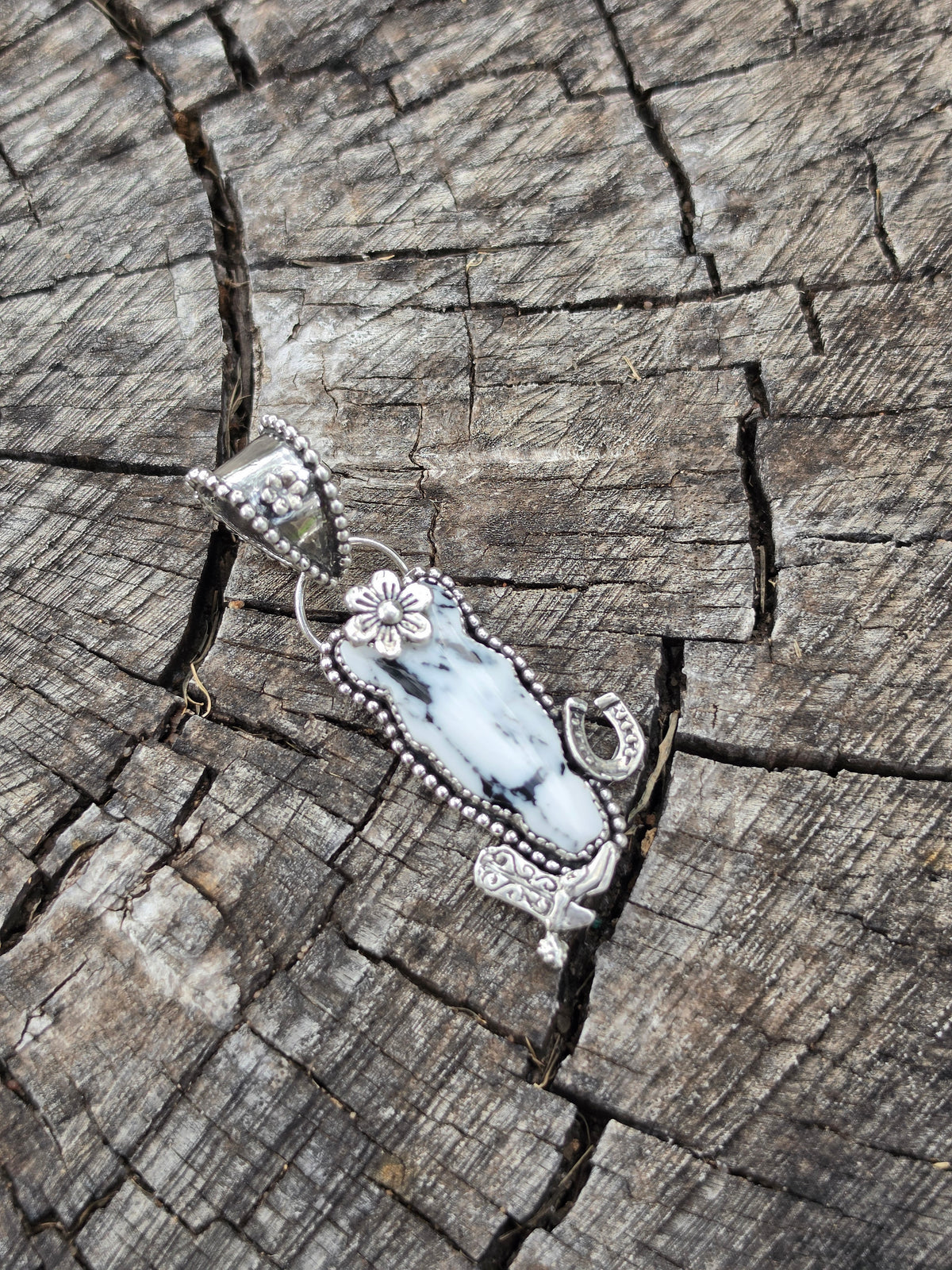 White Buffalo Horse Pendant