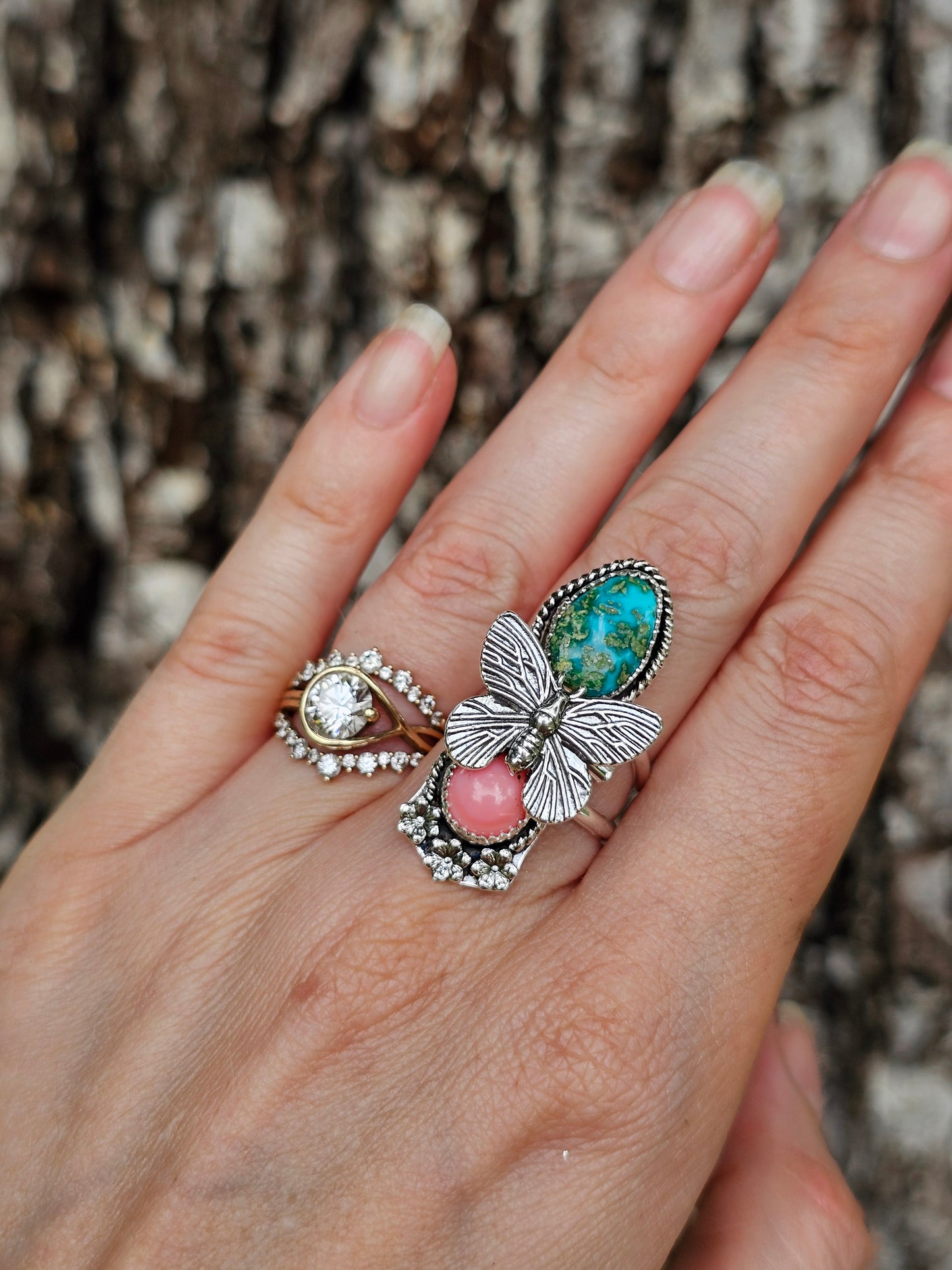 Pink Conch & Sonoran Butterfly Ring
