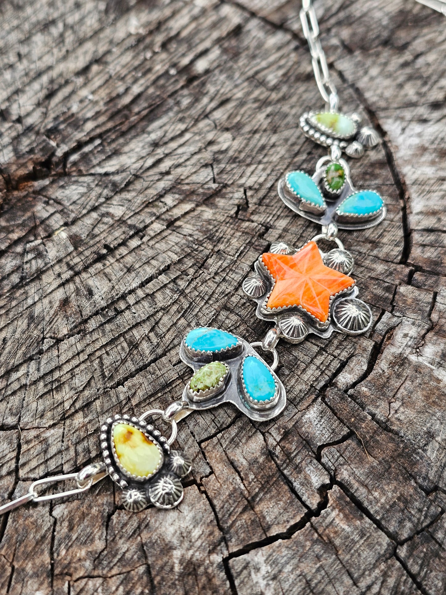 Orange Spiny Multi Stone Choker