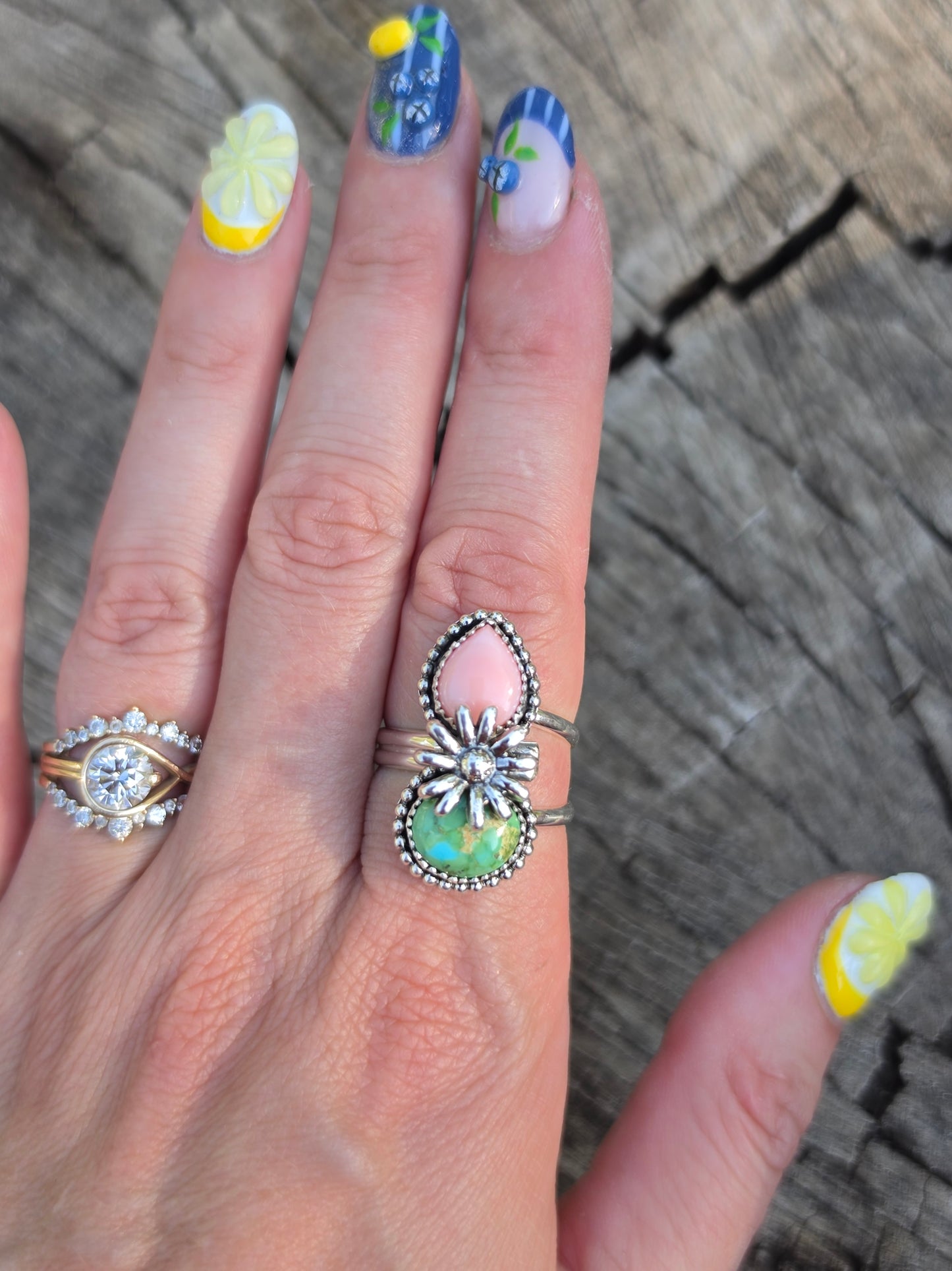 Pink Conch & Sonoran Flower Ring