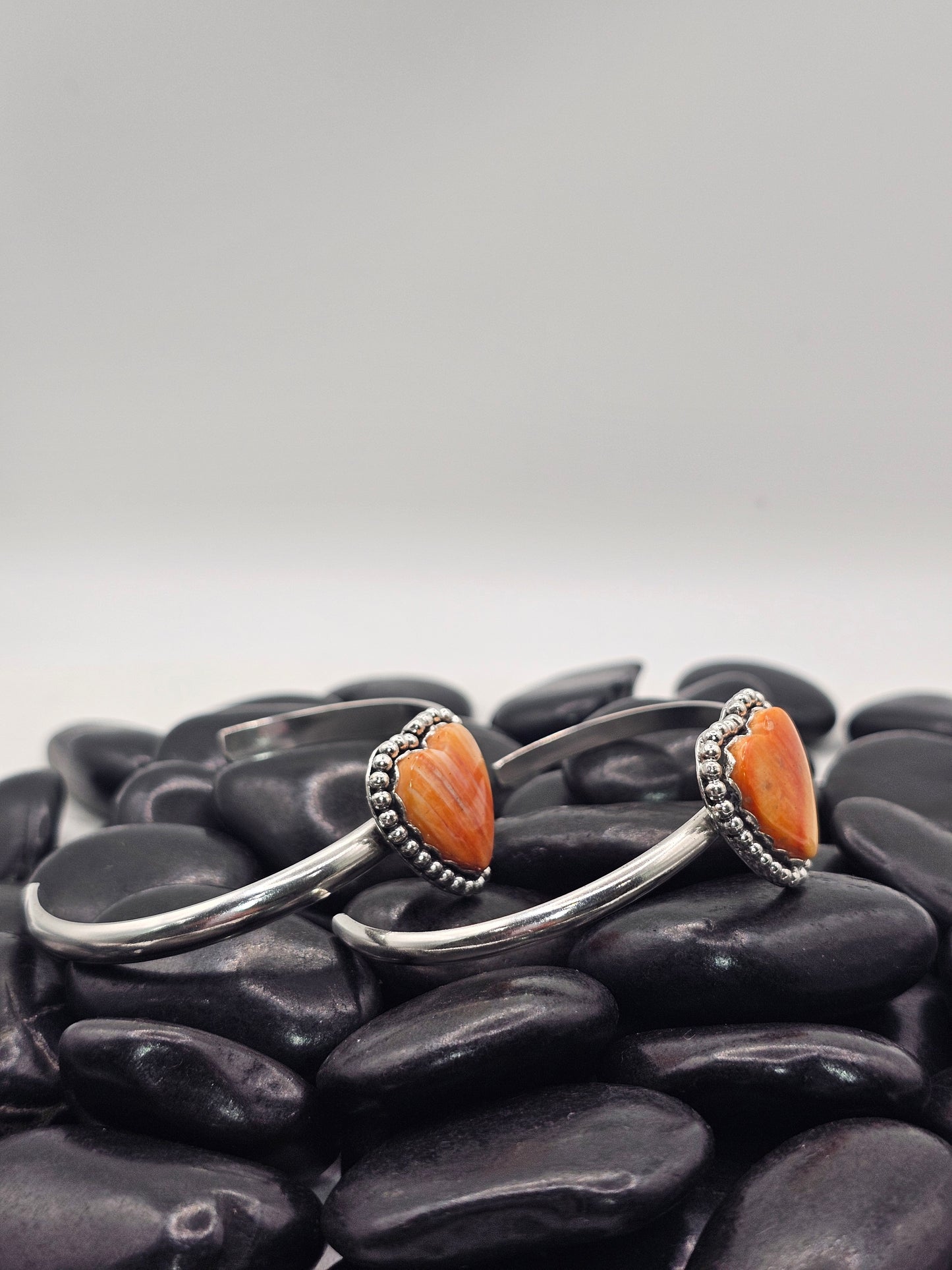 Orange Spiny Heart Cuff