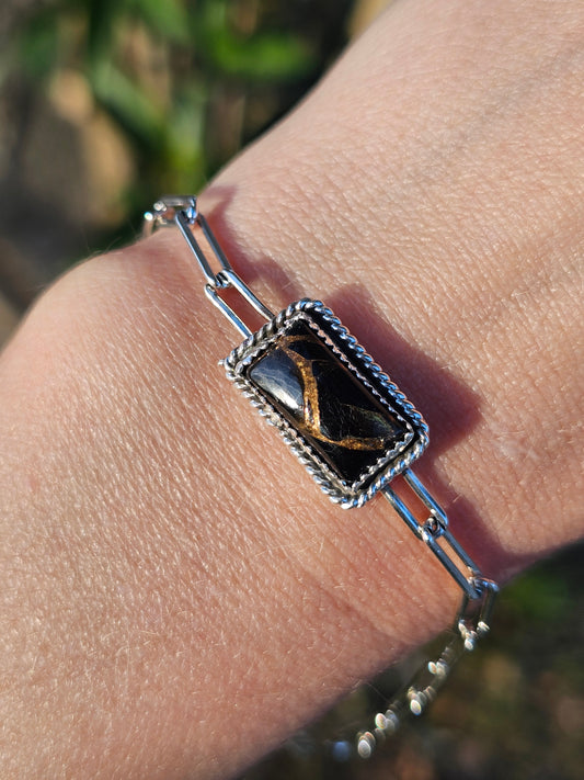 Black Onyx with Copper Bracelet
