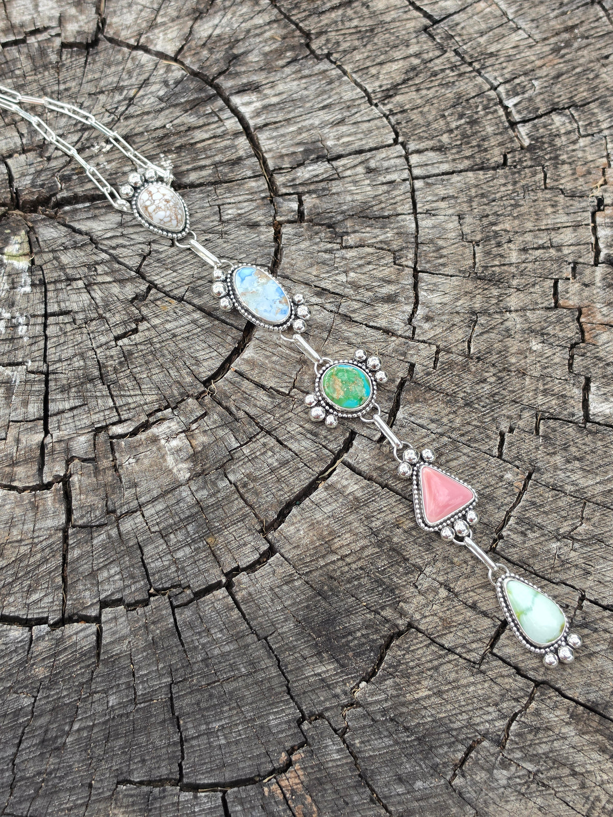 Multi Stone Lariat