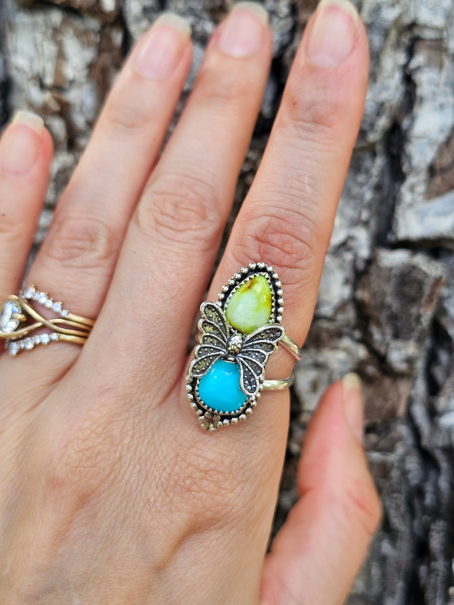 Palomino & Kingman Butterfly Ring