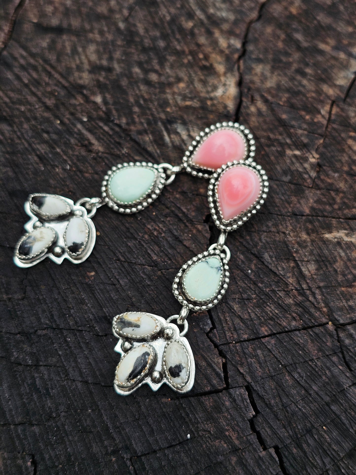 Multi Stone Dangle Earrings