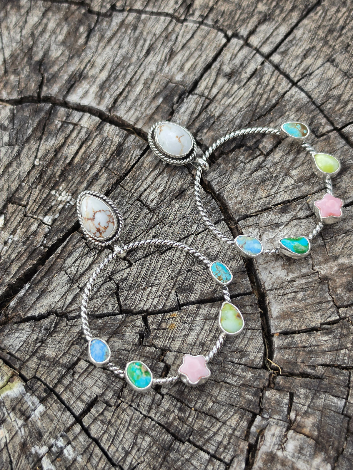 Multi Stone Medium Hoops